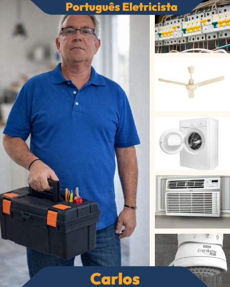 Eletricista profissional realizando instalação elétrica